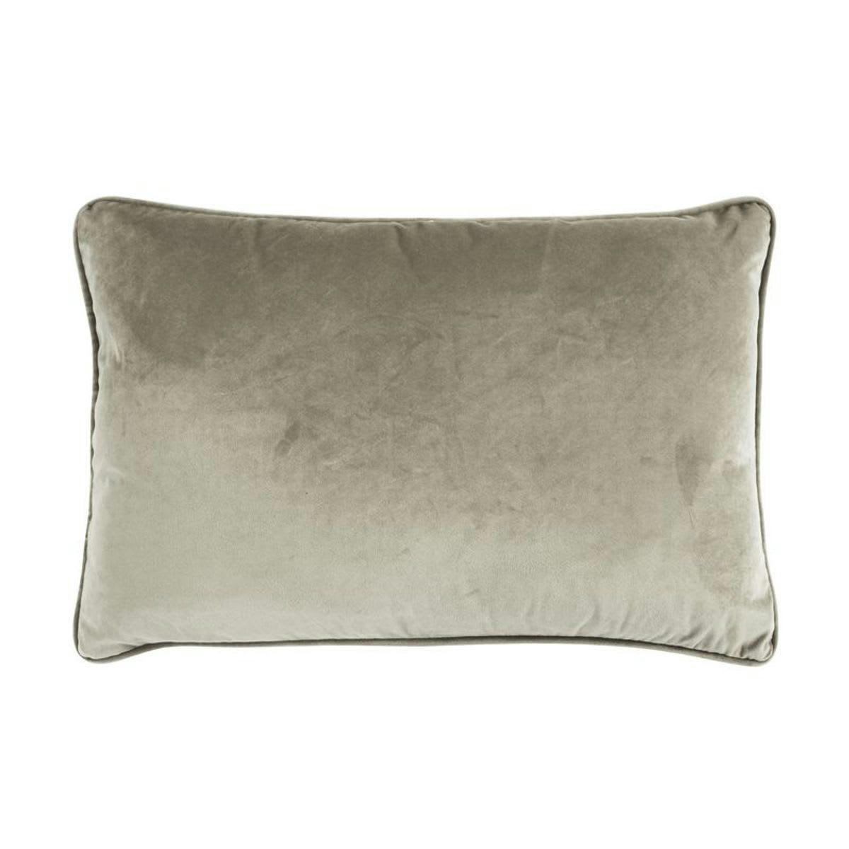 VELOURS - Coussin en velours taupe 60x40