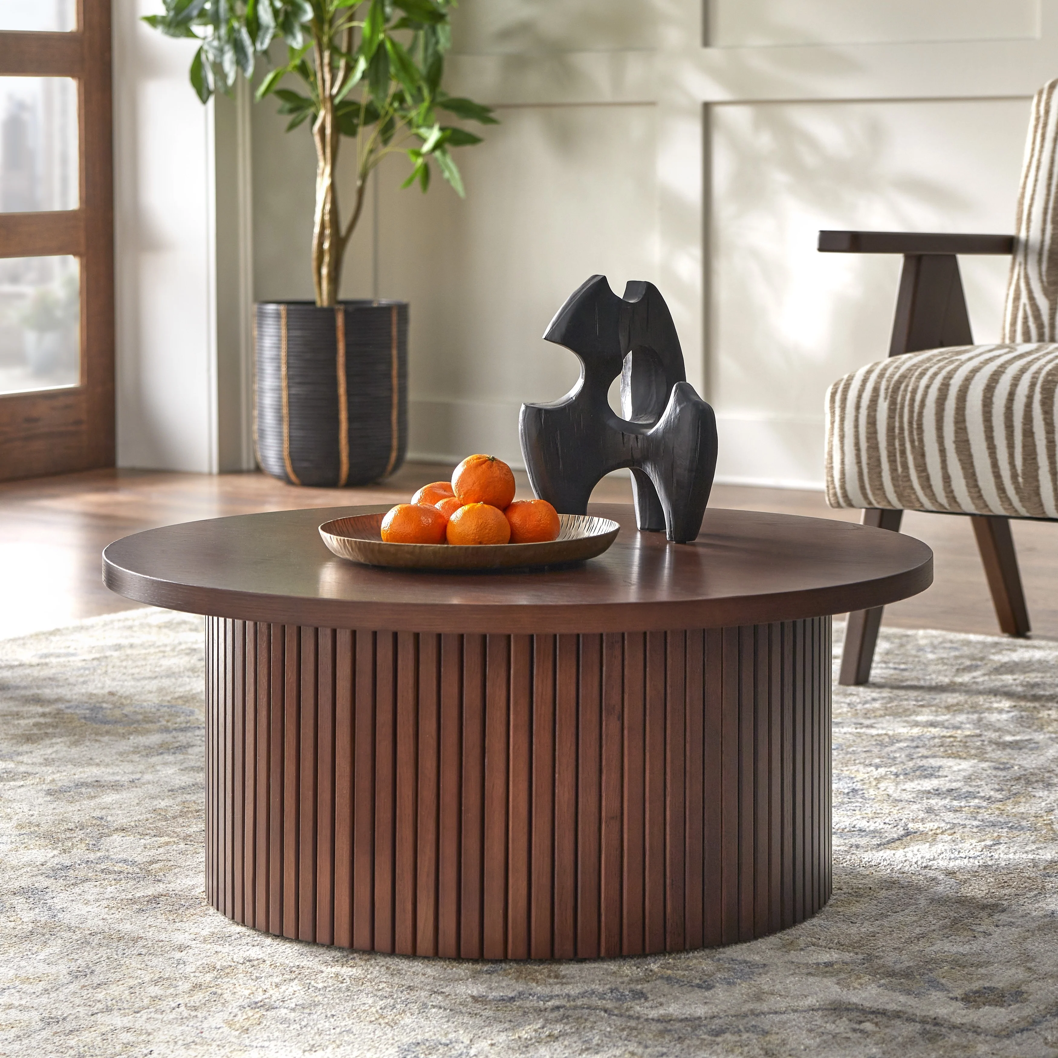 Lifestorey Kendrick Fluted Low Profile Coffee Table