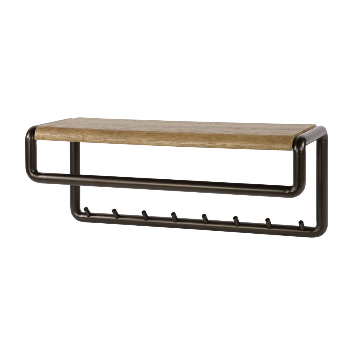 Fraaai - Odell kapstok - 8 haken en roede - eikenlook met staal