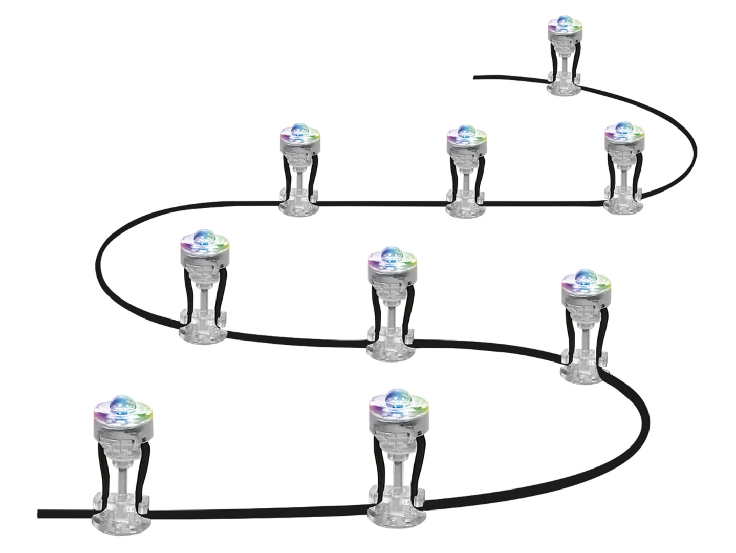 Oprawa gruntowa Smart Wifi LED kpl. 9 szt. srebrna
