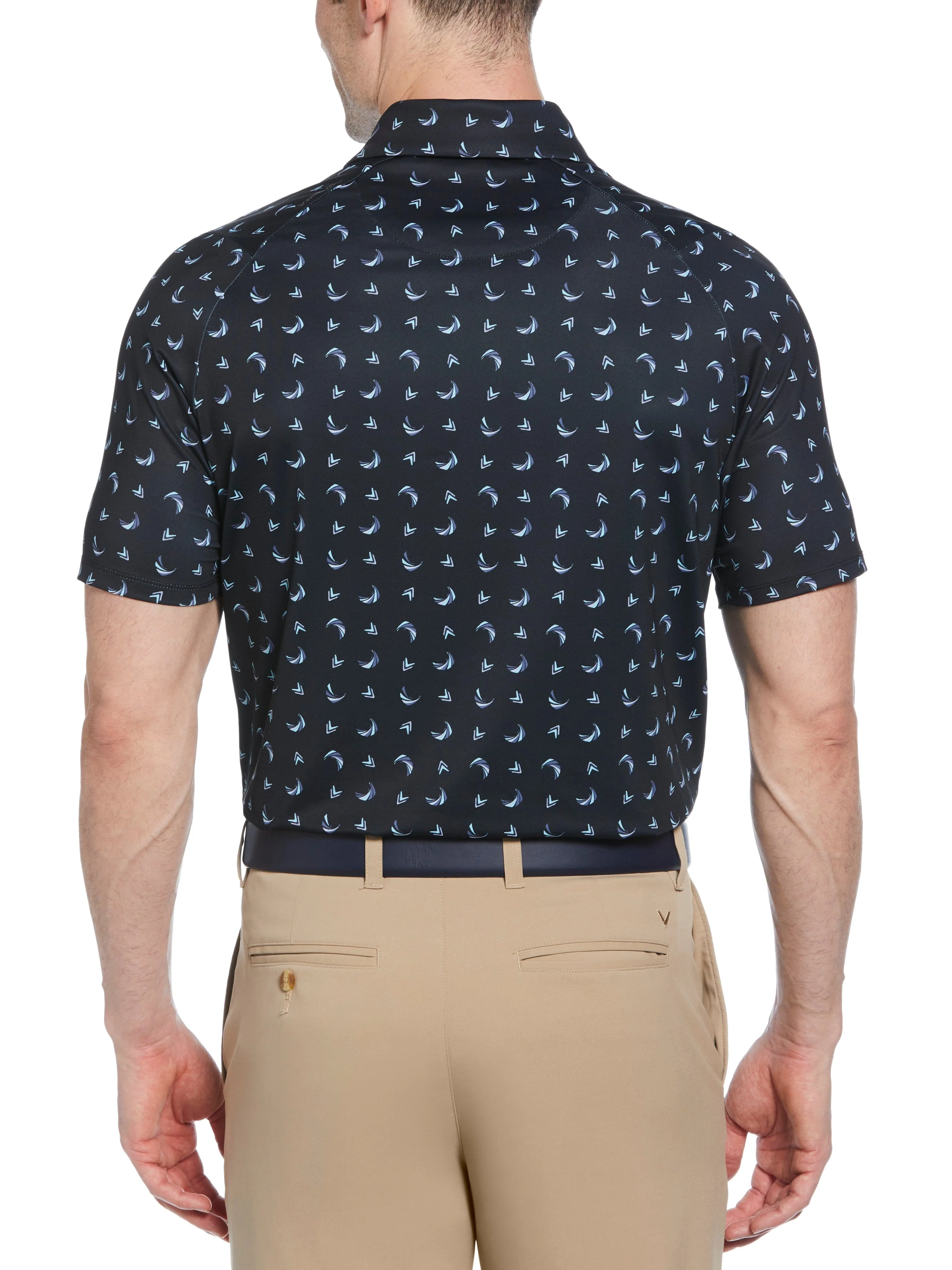 Mens Abstract Chevron Print Polo