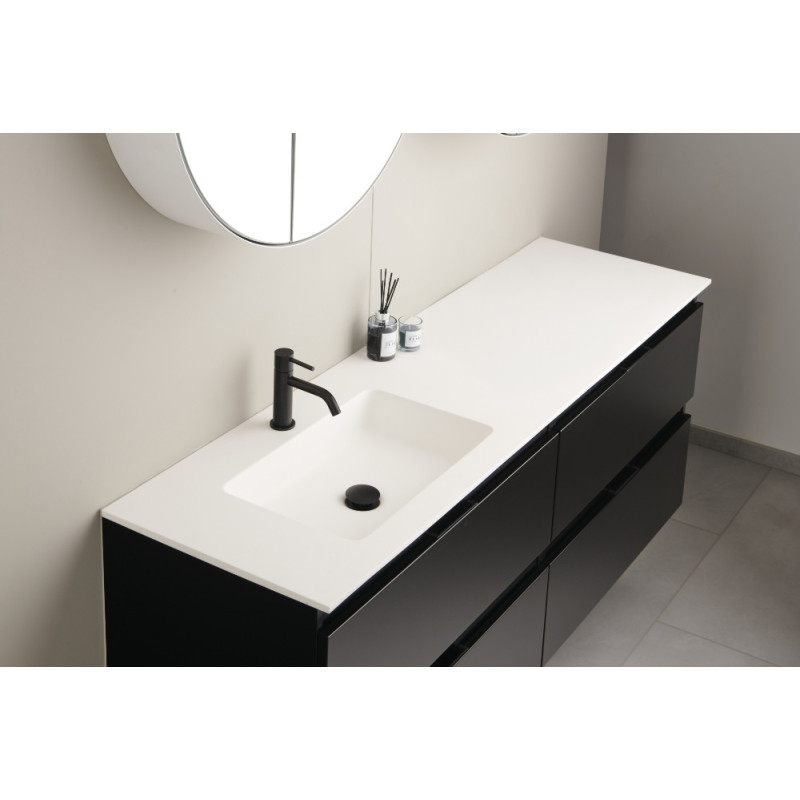 Plan de toilette Qube blanc mat 121 cm THYS