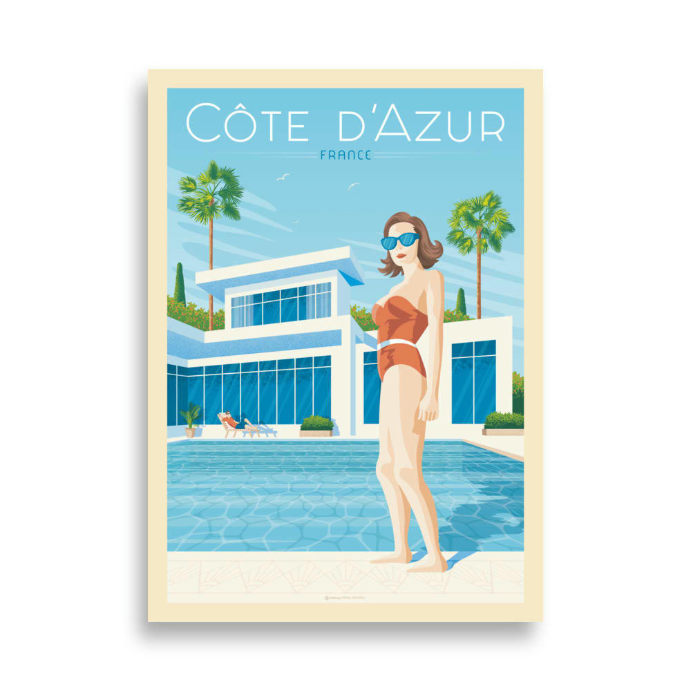 - Affiche Côte d'Azur France - Villa 30x40 cm