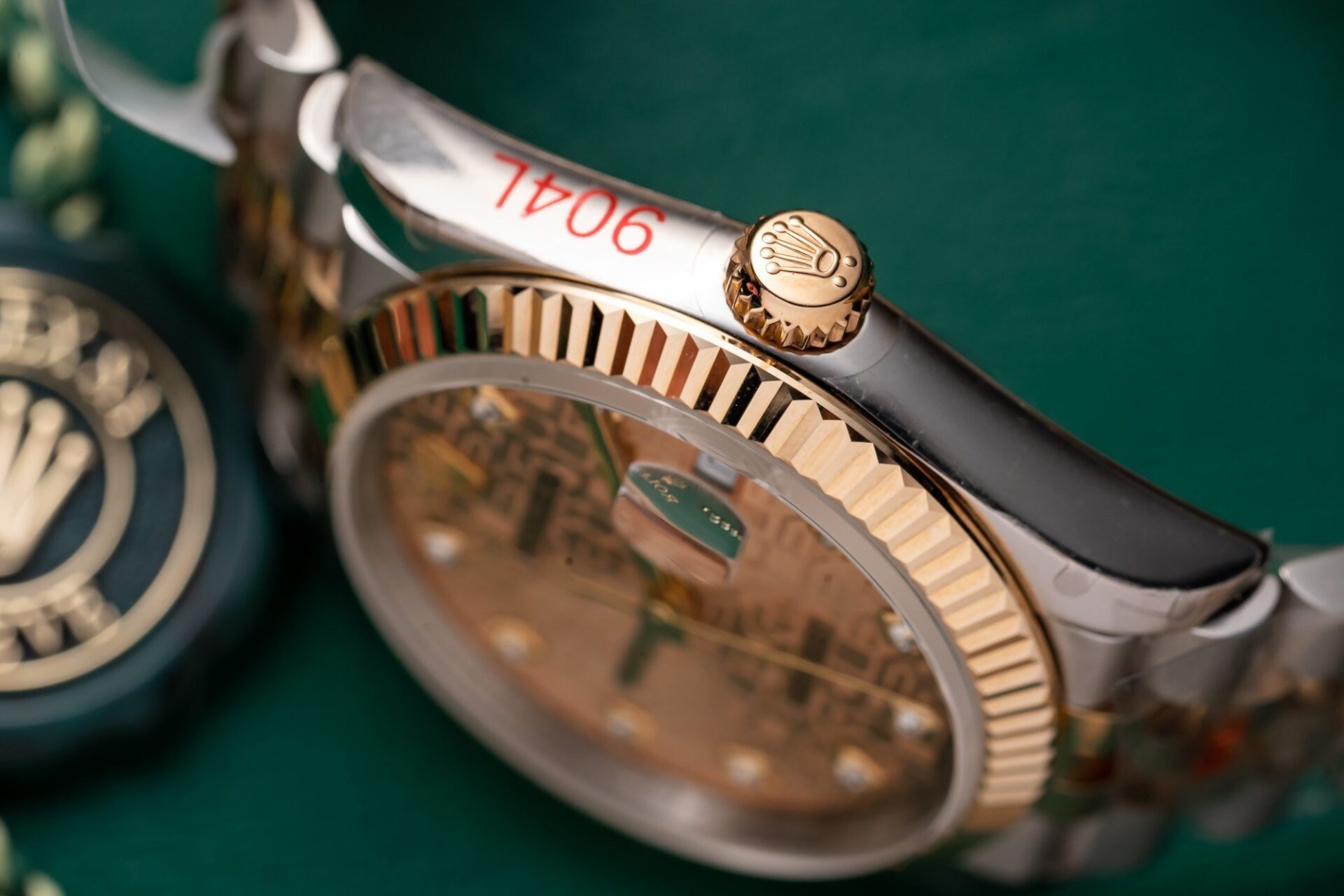 Rolex Datejust SS/RG Plated Fluted Gold Dial CZ Diamonds 36mm Jub Super Clone