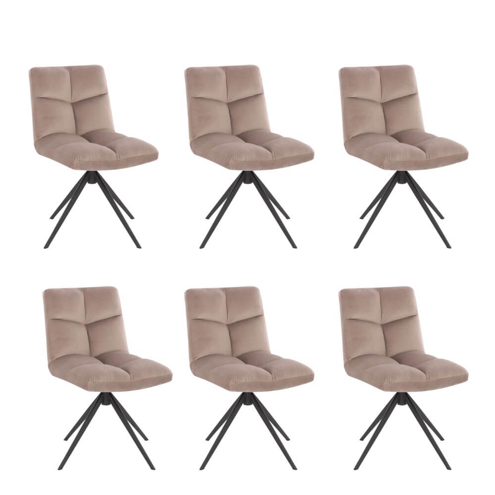 Home Deluxe Eetkamerstoel NODA Lichtbruin Aantal: 6