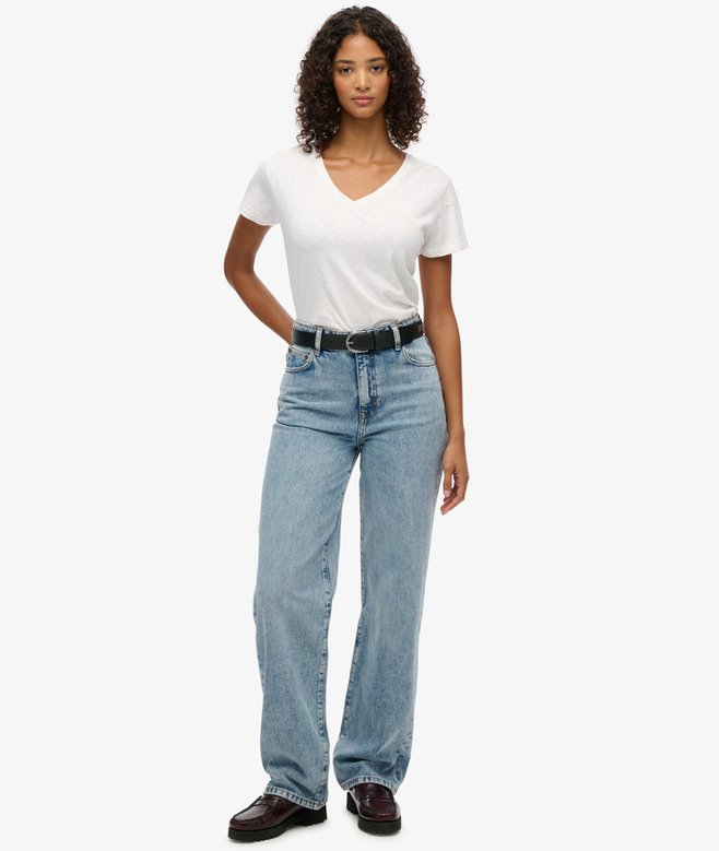 Organic Cotton High Rise Wide Leg Jeans