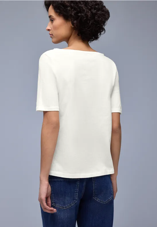 Basic T-Shirt mit U-Boot-Ausschnitt