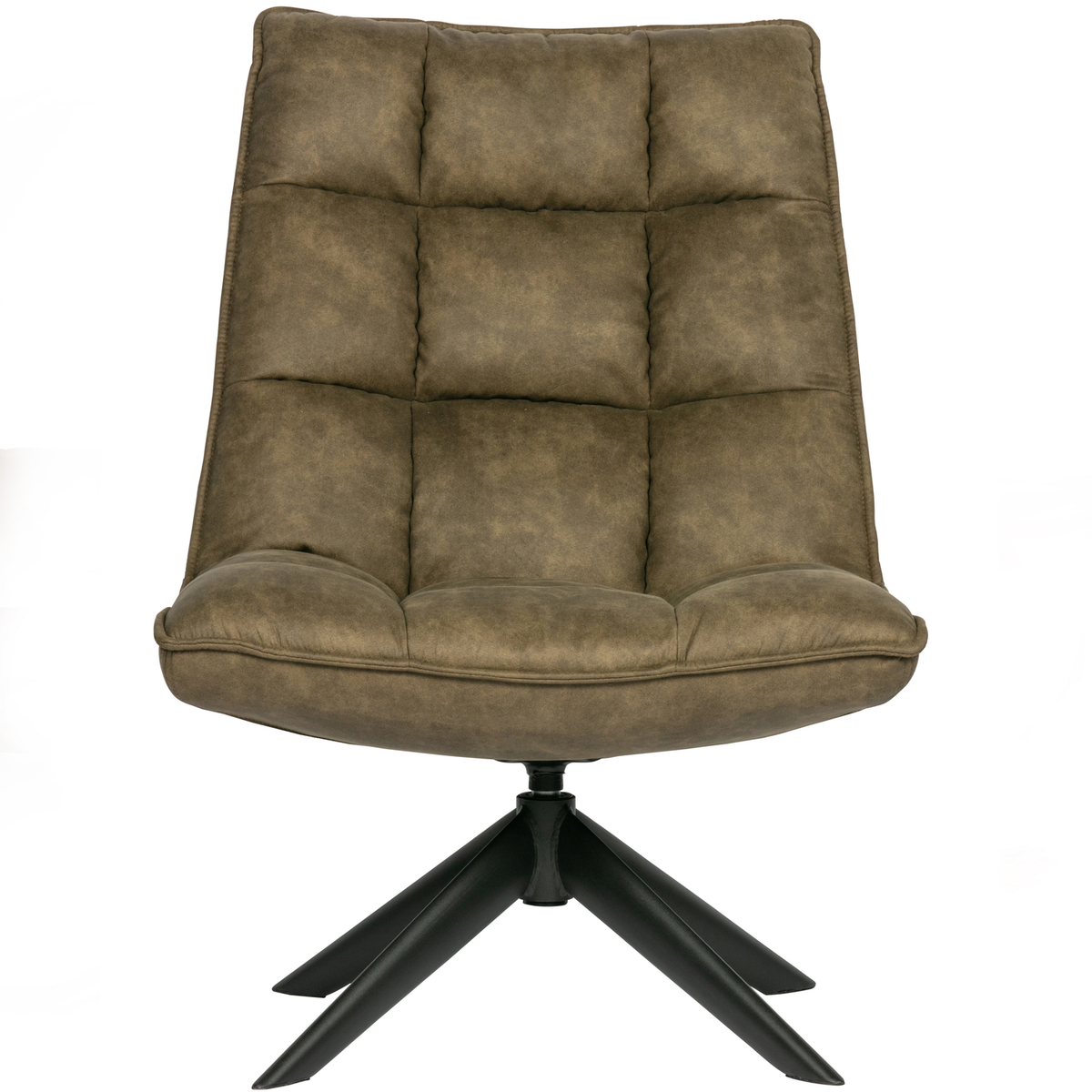 WOOOD draaibare fauteuil Jouke - Kunstleer - Groen - 97x70x85
