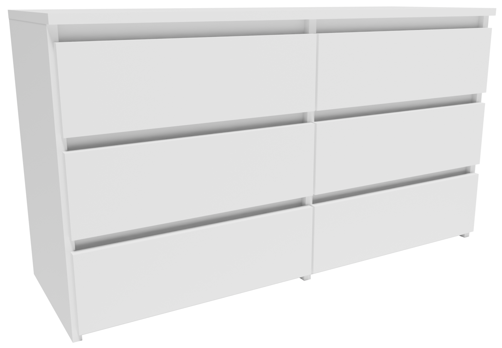 Komoda CL1006BIA biała duża szafka 100cm regał 6 szuflad na ubrania zabawki