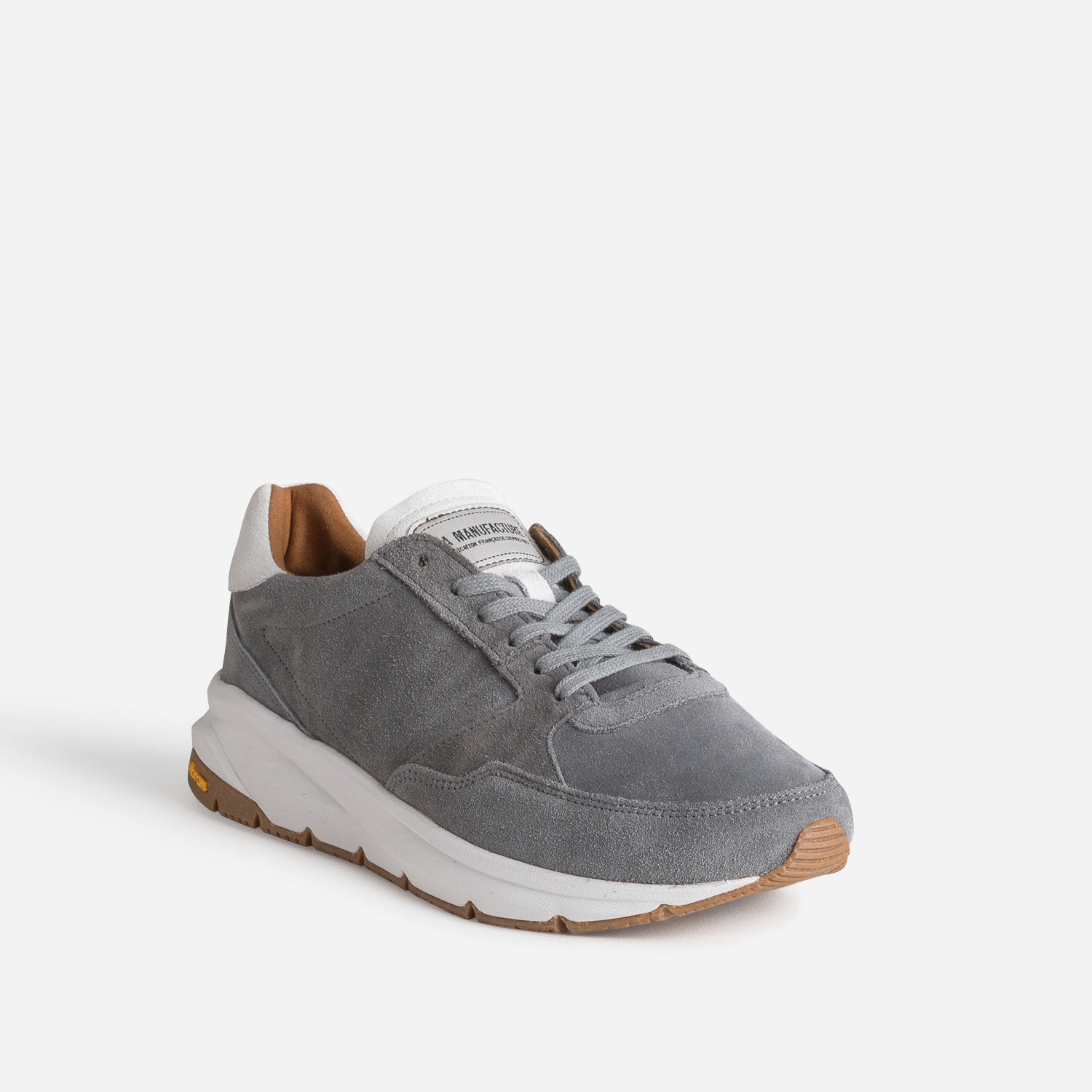 Tennis LA MANUFACTURE grise cuir velours