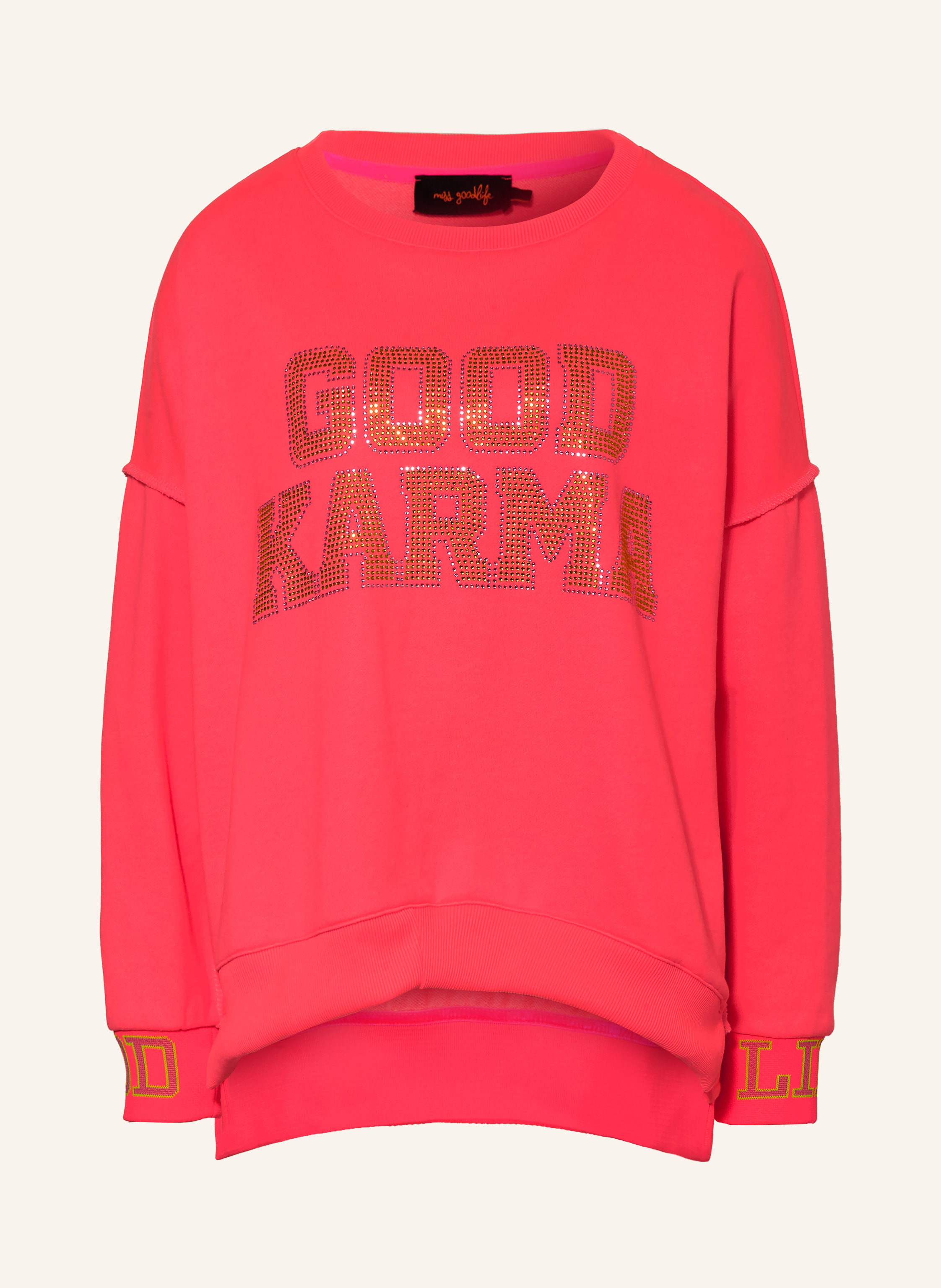 miss goodlife Oversized-Sweatshirt mit Schmucksteinen