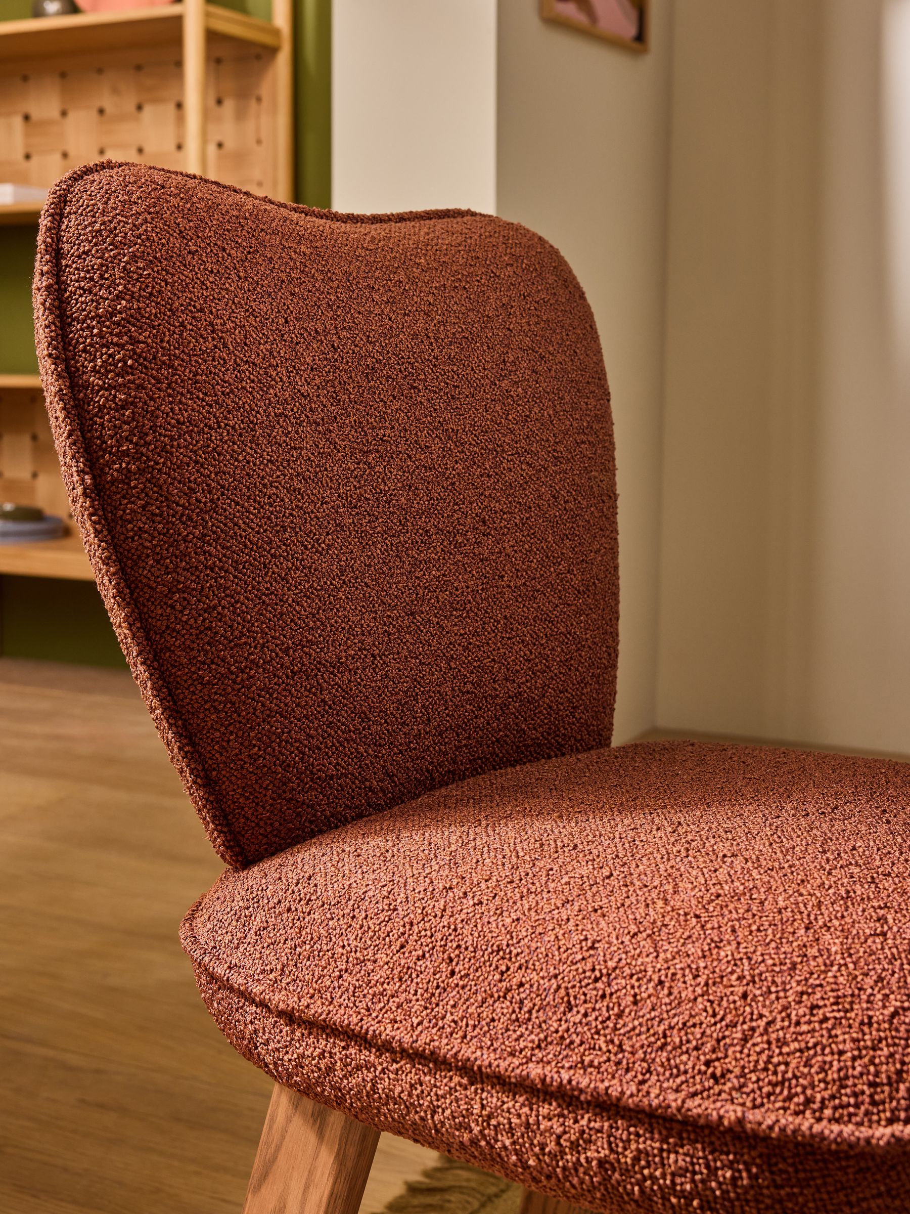 Set of 2 Tylar Dining Chairs in Rust Orange Pax Boucle