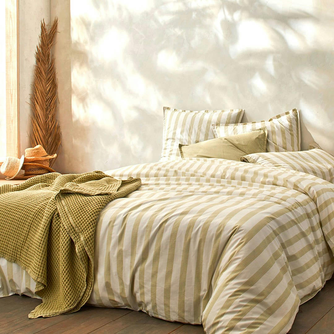 FN BENGALE - Housse de couette en percale de coton organic 240x220 cm jaune