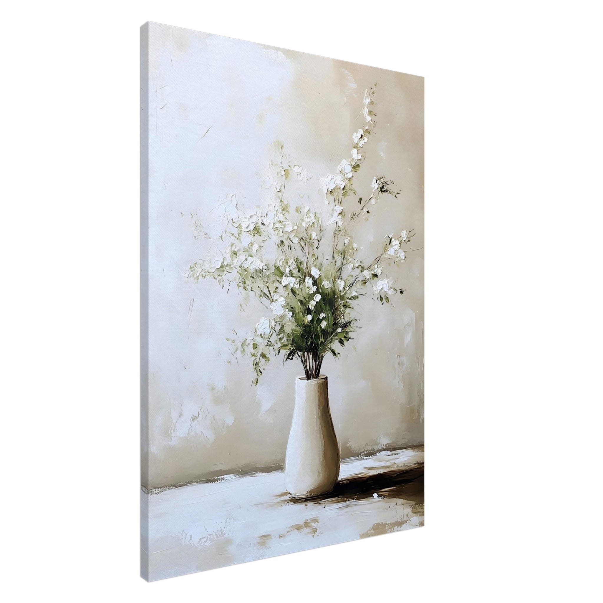 Artfulprints Canvas Artistic flowers in a vase canvas - 100x150 cm - Wit