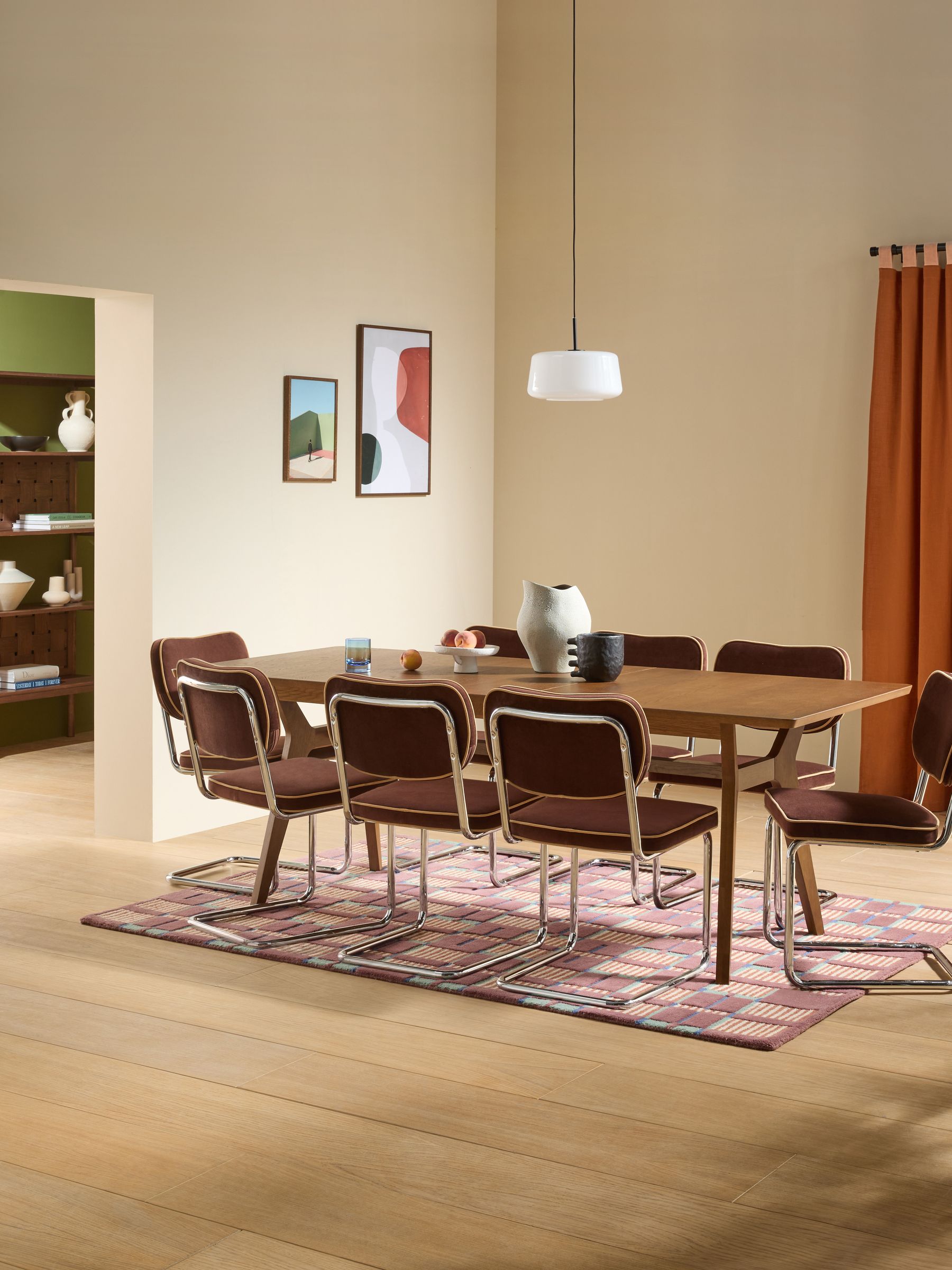 Jenson Extendable 6 to 8 Seater Rectangle Dining Table in Dark Stain Oak