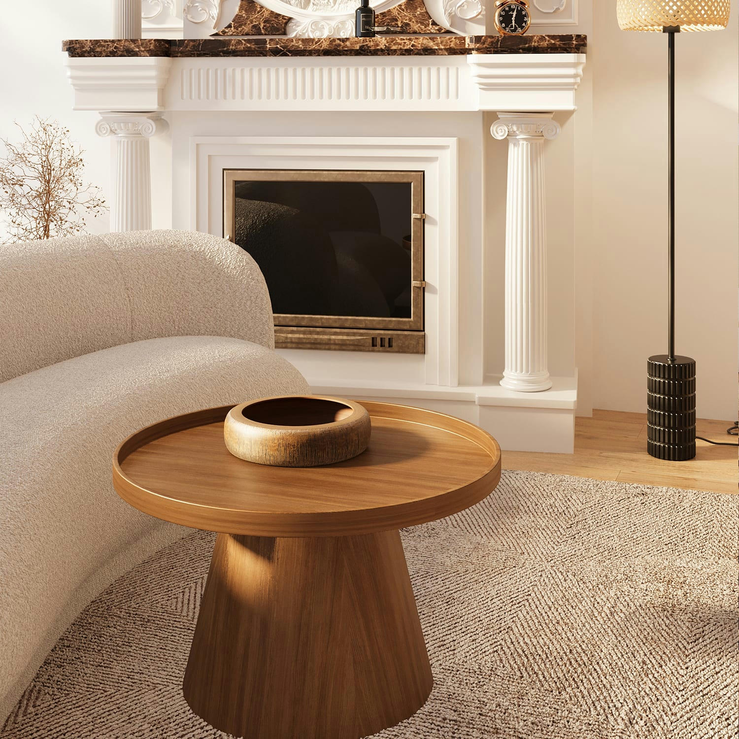 PERSÉE - Table d'appoint ronde en bois