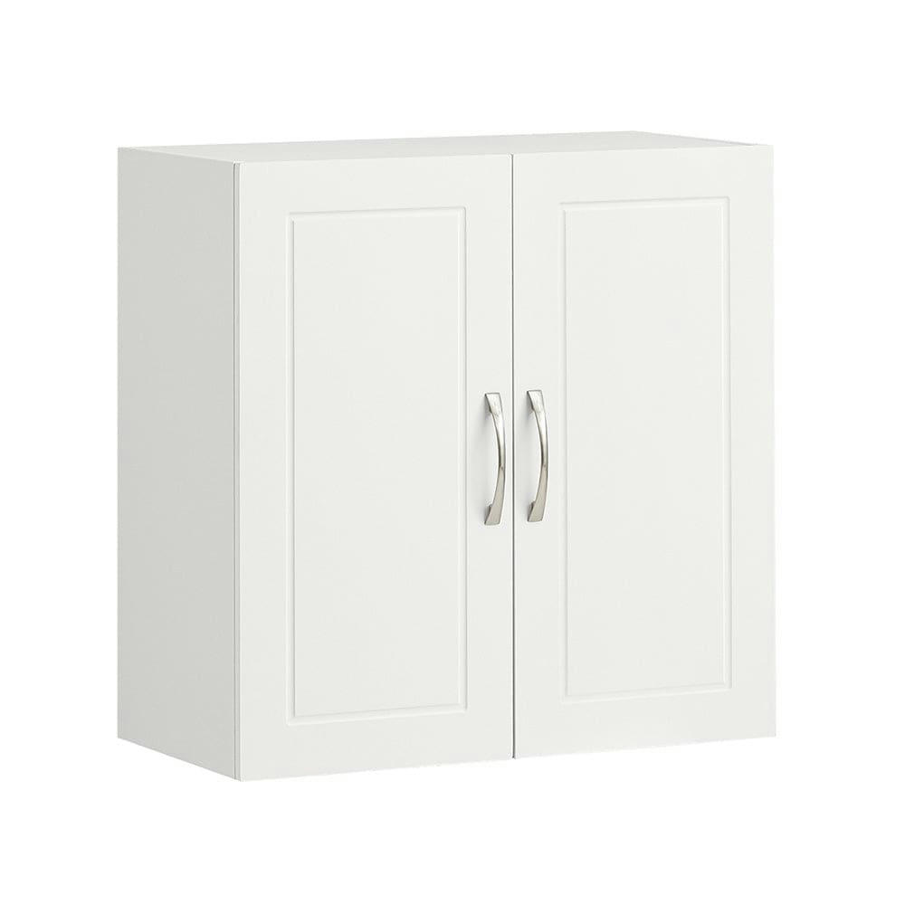 - Meuble mural 2 portes effet bois blanc