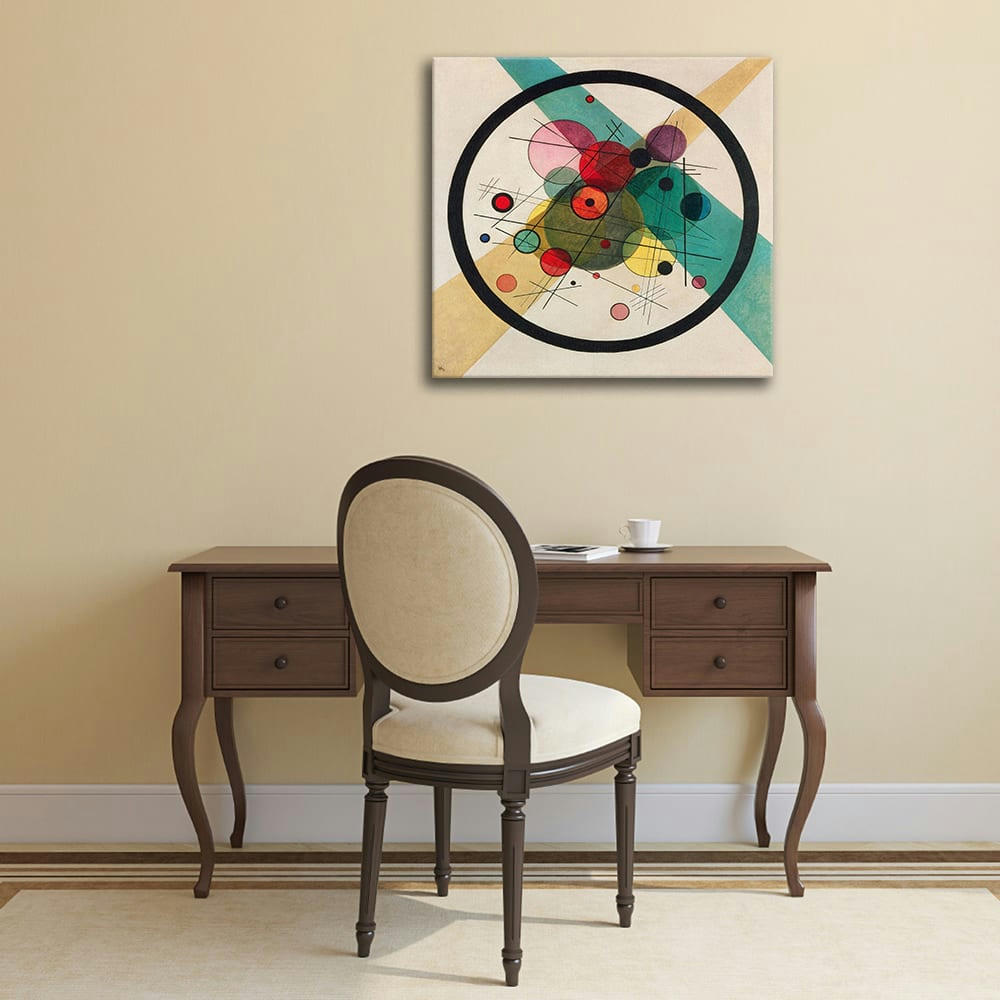 - Tableau cercles en un cercle Wassily Kandinsky 90x90cm
