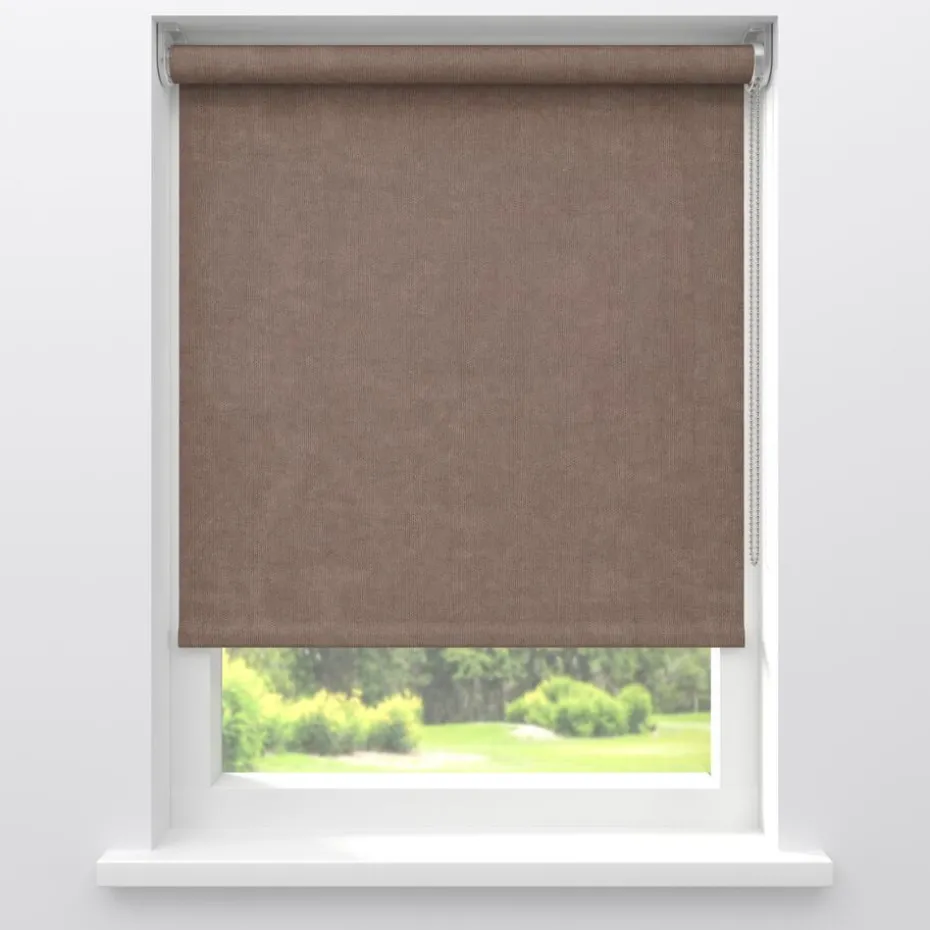 Kwantum Rolgordijnen | Fenstr Rolgordijn Gus Velours  Deels Verduisterend Taupe