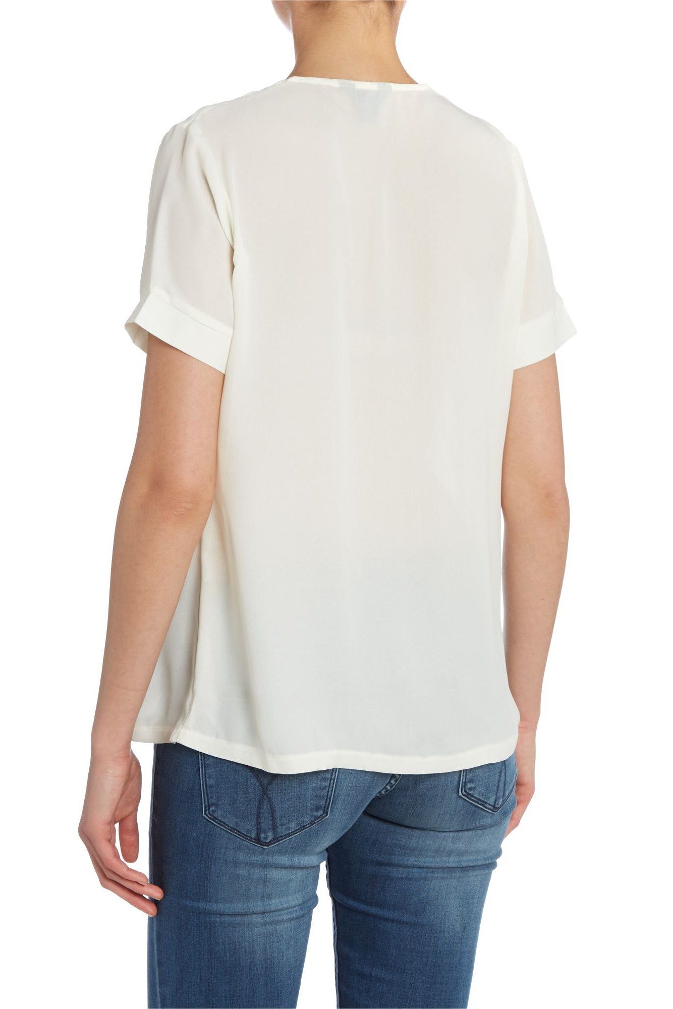 Cutie London Button-Down Top with Cutout Neckline