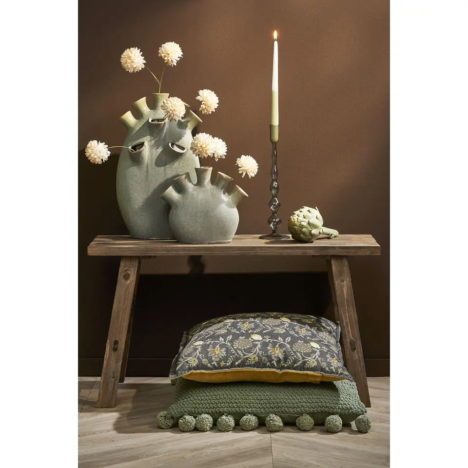 Mica Decorations Trent Kandelaar - H33 x &Oslash;9 cm - Glas - Donkergrijs