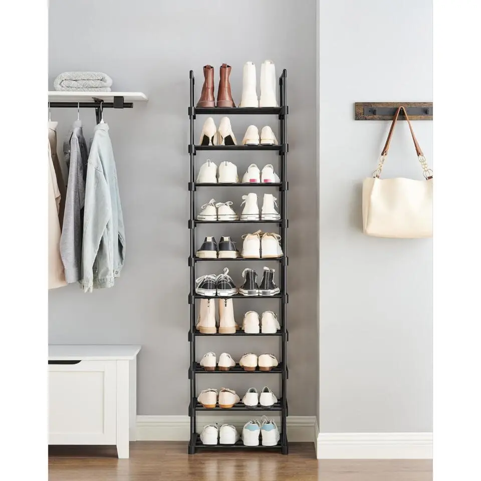 Metalen Schoenenrek met 10 Planken, Standplank, Multifunctioneel