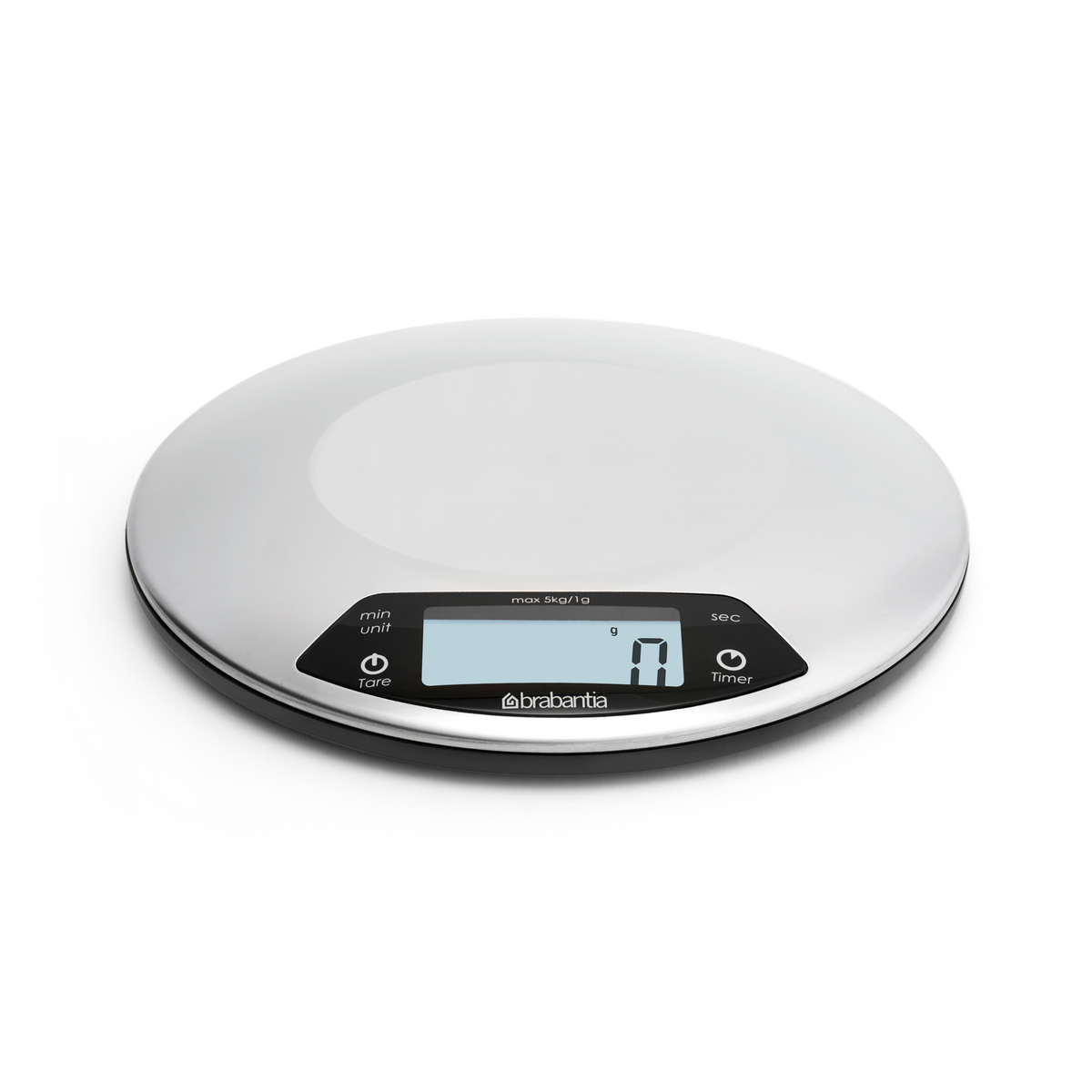Brabantia Profile Digitale keukenweegschaal rond, met kookwekker - Matt Steel