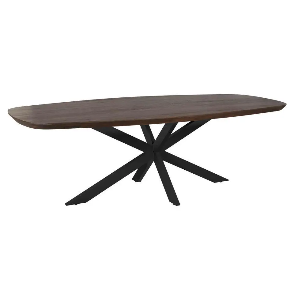Eettafel Deens Ovaal Bruin/Zwart - 280x110x76cm - Madison