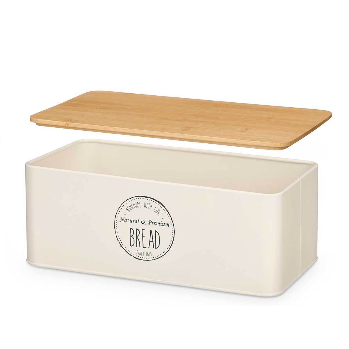 Caixa para pão branca em metal 33x18x12cm