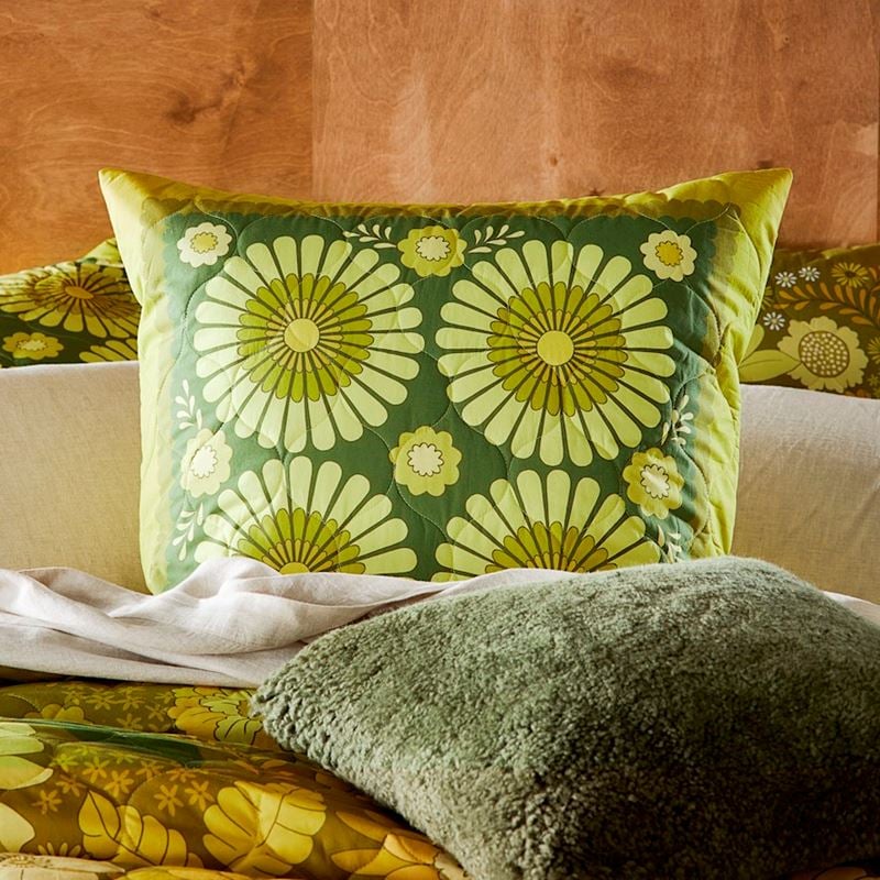 Lime Daisy Quilted Quilt Cover Separates