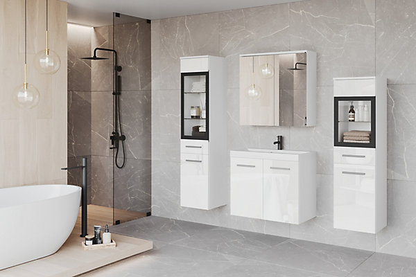 MINIO go for it, Meuble de salle de bain blanc/blanc brillant - MARIT II