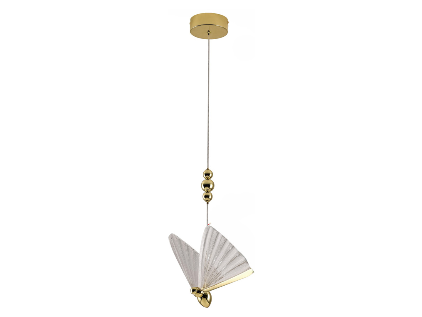 Lampa wisząca Mariposa motyl LED szklana złota