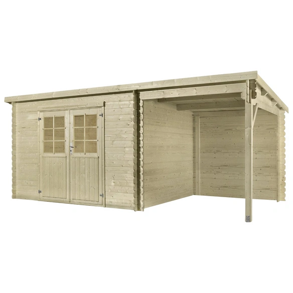 Anbau für Blockbohlenhaus »Malta 2«, Holz