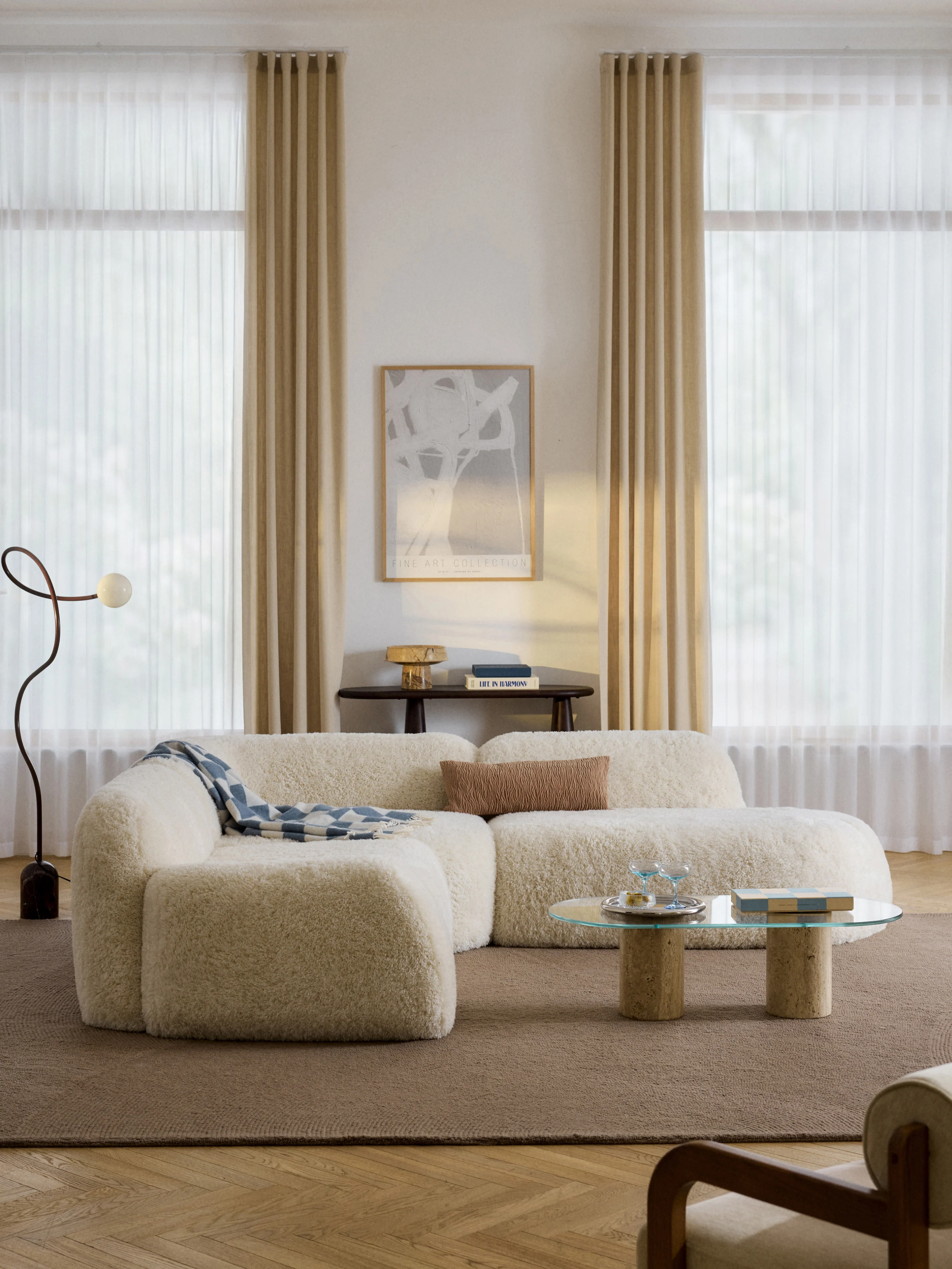 Modulares Teddy-Ecksofa Wolke (4-Sitzer) mit Chaiselongue