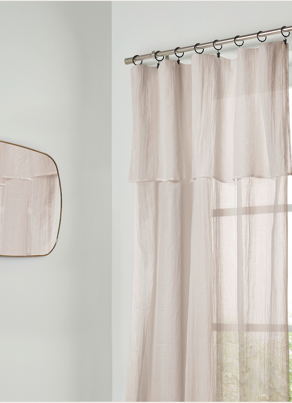 VOILAGE LÉGÈREMENT FROISSÉ FINITION DROITE H300 CM BEIGE