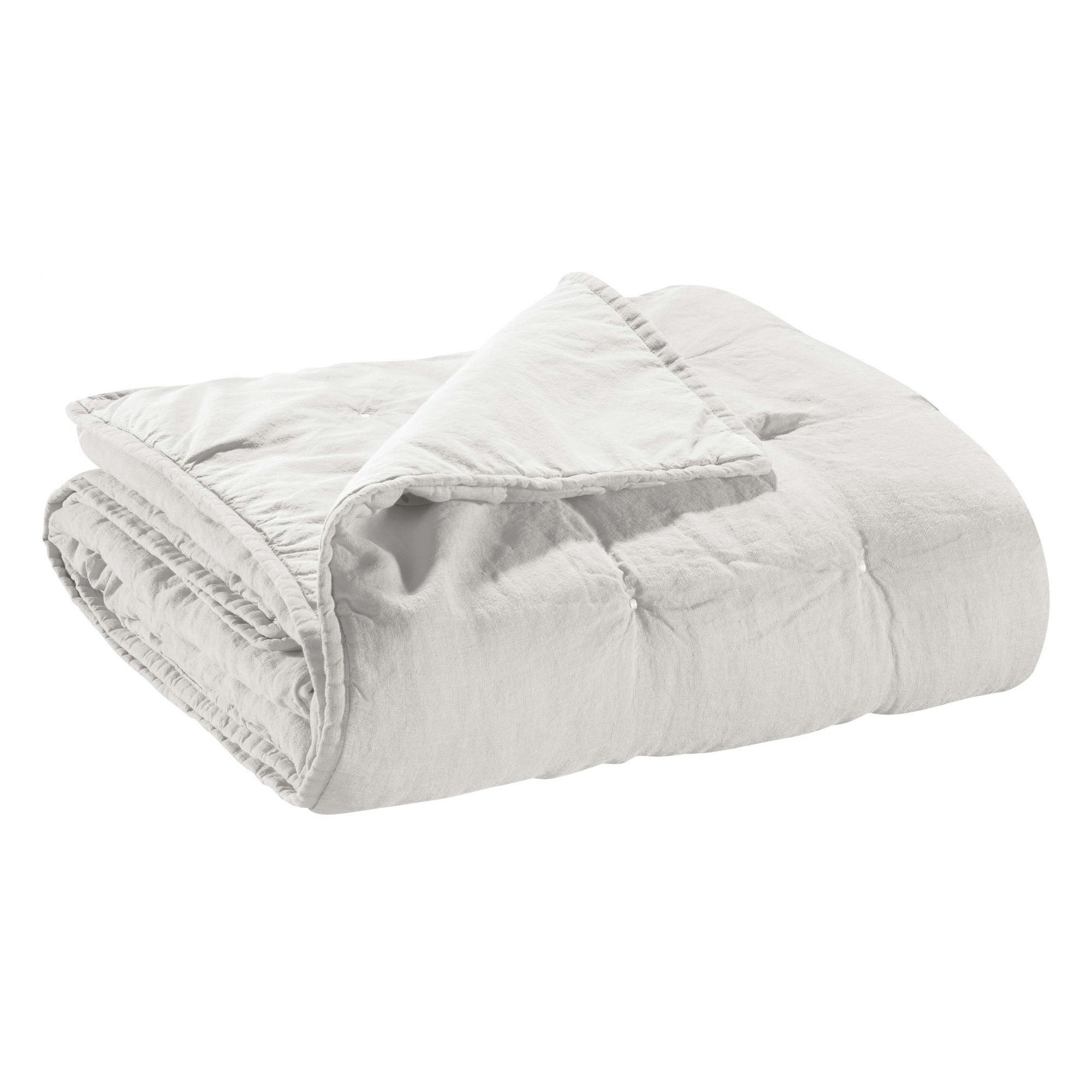 ZEFF - Chemin de lit stonewashed  en lin craie 90 x 240