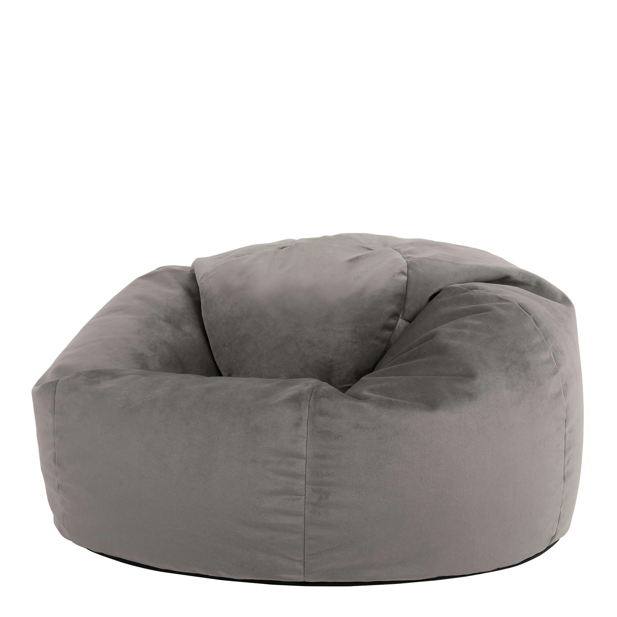 AURORA - Pouf velours gris anthracite