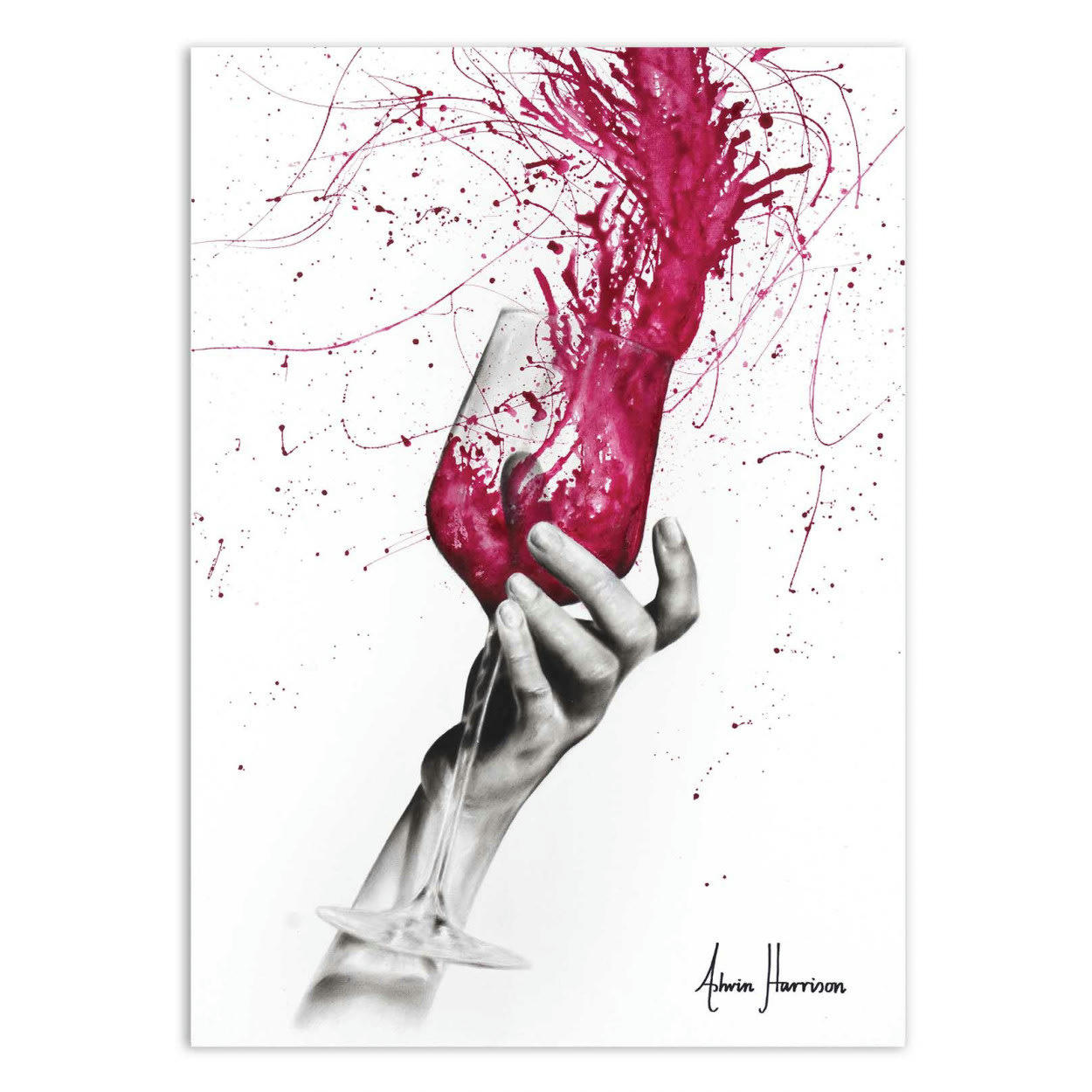 ASHVIN HARRISON - WINE NIGHT - ASHVIN HARRISON - Affiche d'art 50 x 70 cm