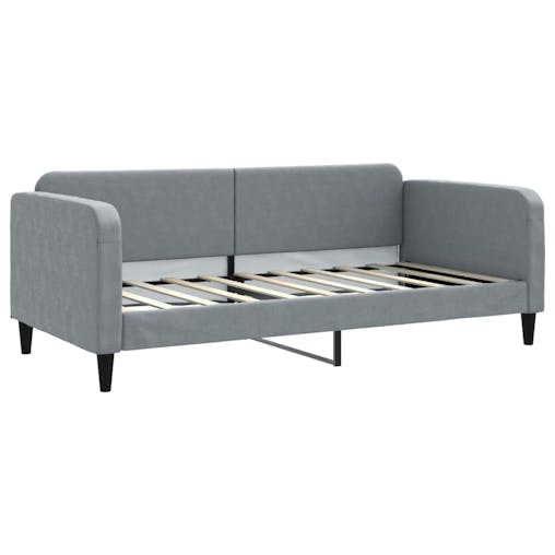 NNEVL Daybed with Trundle and Drawers Light Grey 90x190 cm Fabric