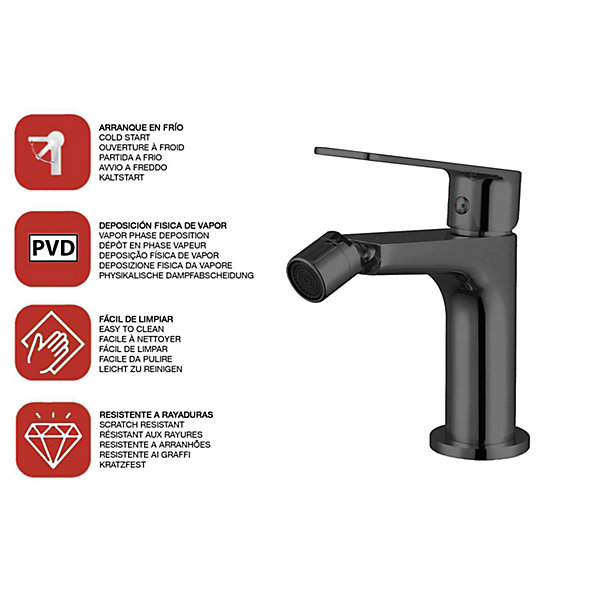 Mitigeur de bidet SKY BATH noir cristal PVD série GLORY