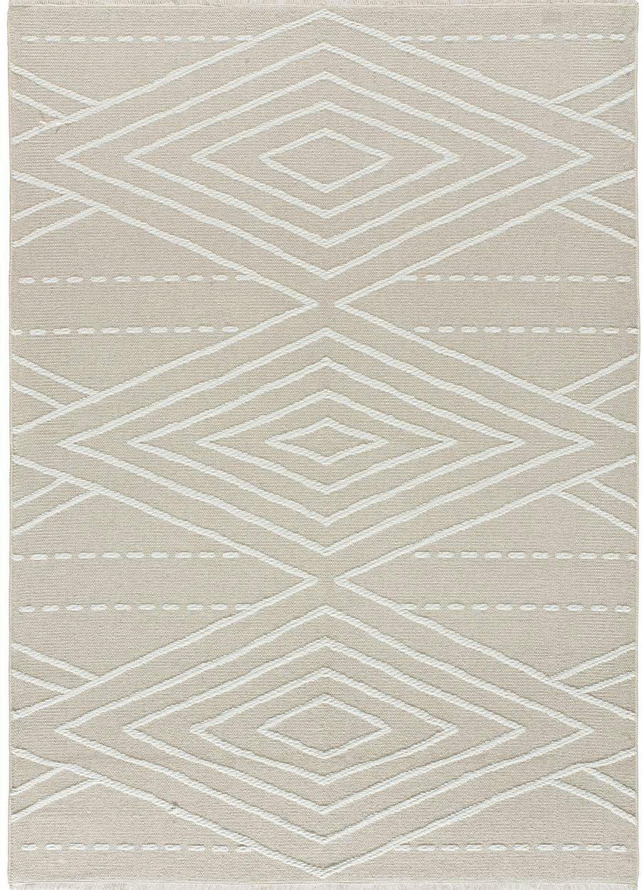 LUX - Tapis à motifs ethniques en relief crème, 80X150 cm