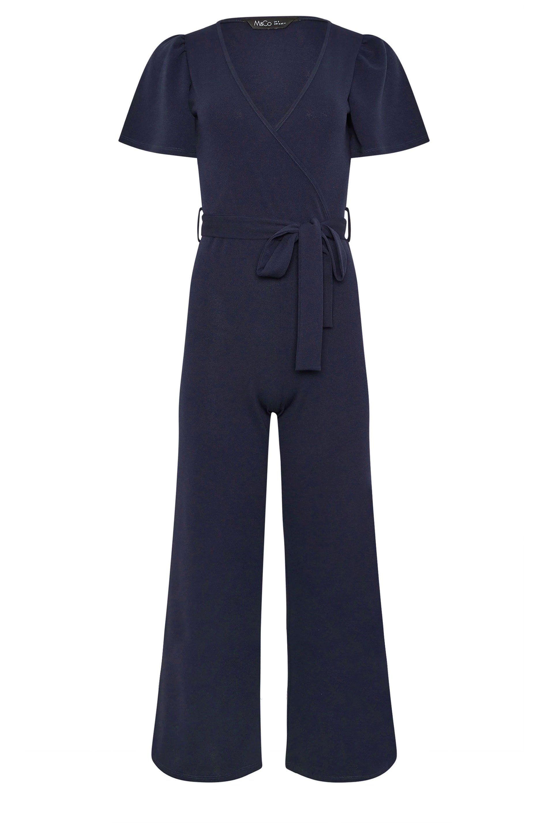 M&Co Petite Wide Leg Jumpsuit