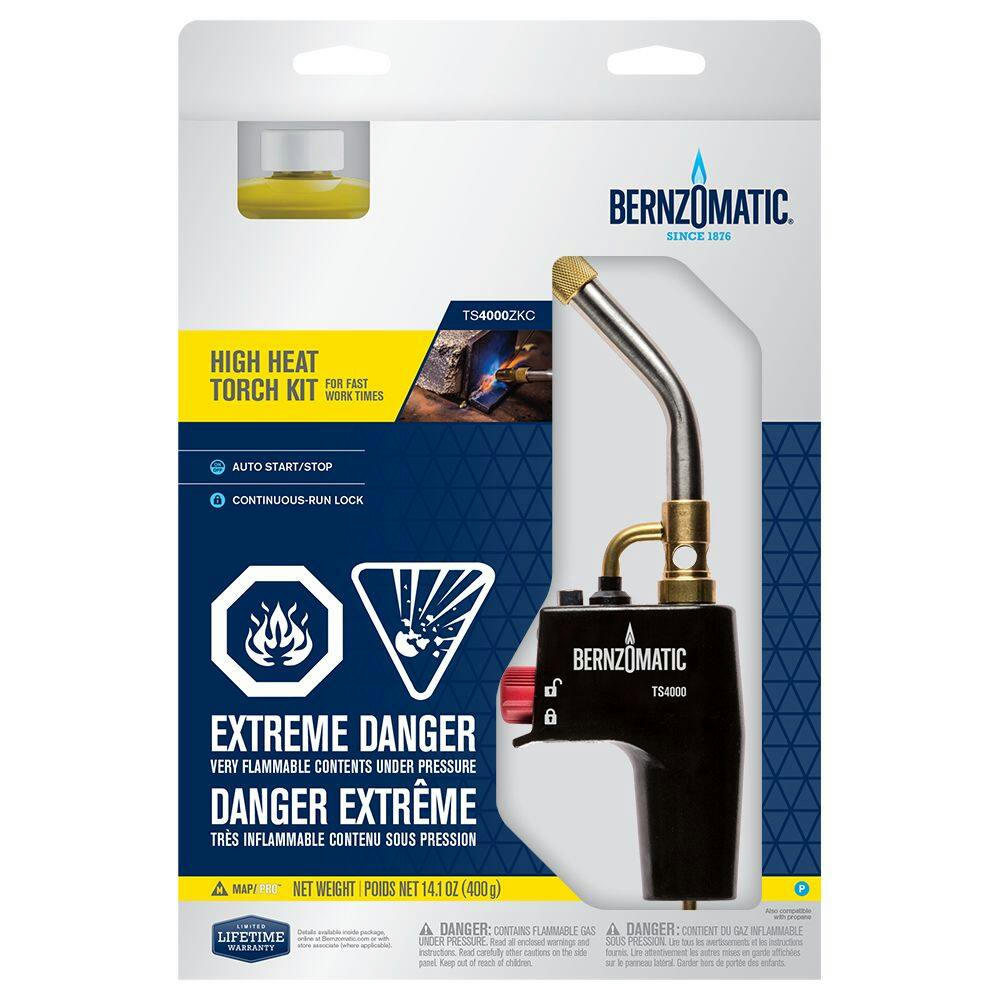 Bernzomatic TS4000 MaP/Pro High-Heat ProPane Torch Kit, 400-g