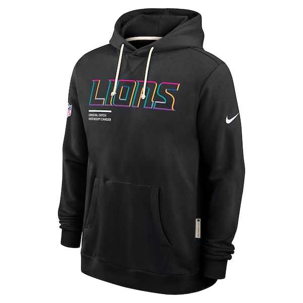 Detroit Lions Nike Tall 2025 NFL Crucial Catch Sideline Standard Issue Dri-FIT Hoodie - Black