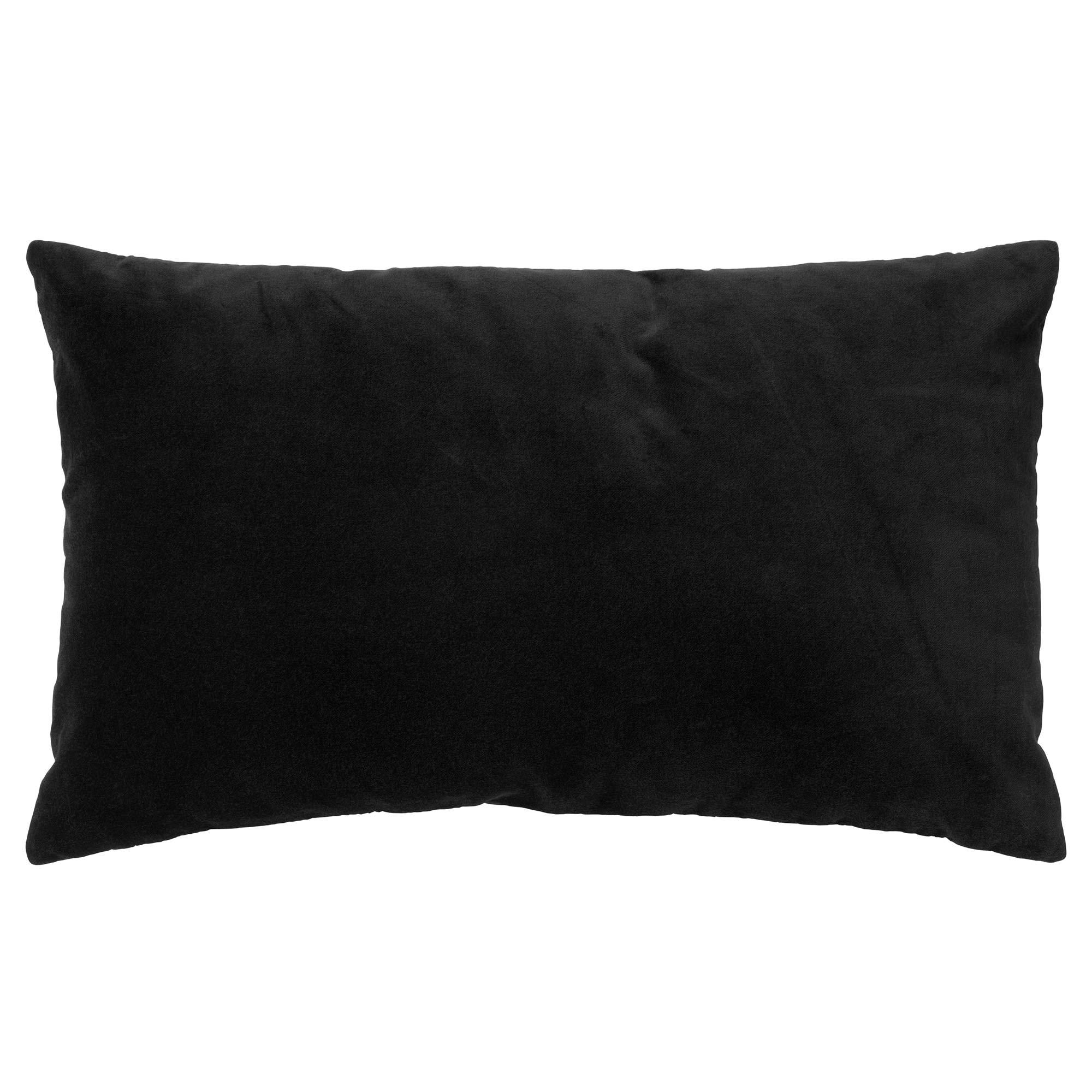 PIPPA - Coussin - noir en velours 30x50 cm avec motif rayé