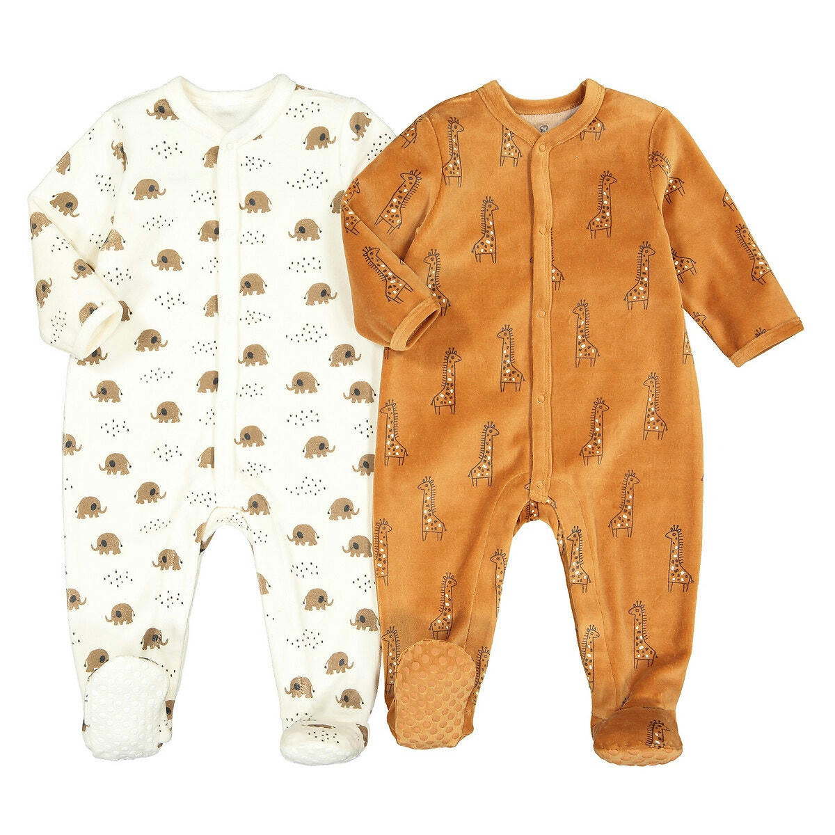 Lot de 2 pyjamas 1 pièce en velours