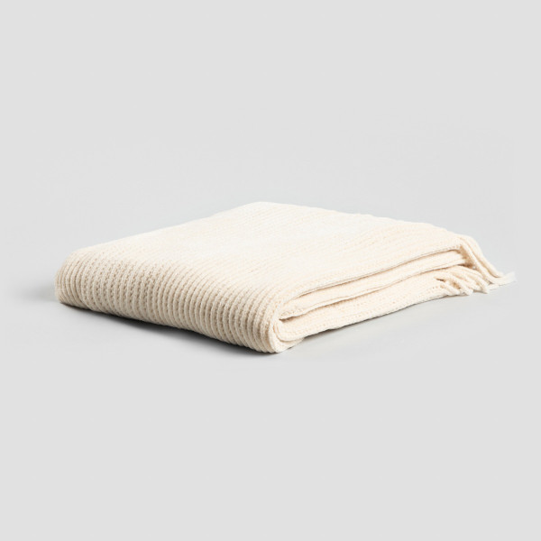 Koc CHENILLE szenilowy ecru 130x170 cm HOMLA