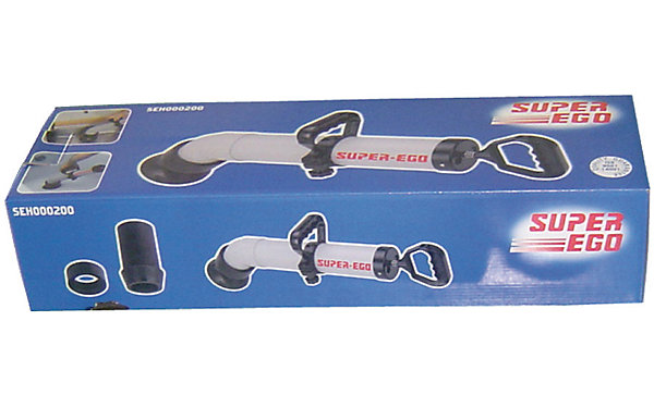 Déboucheur à pompe Super Ego SEH000200, piston robuste et embouts adaptables.