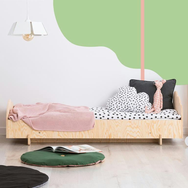 LOUISON - Lit 90x200 sommier inclus naturel