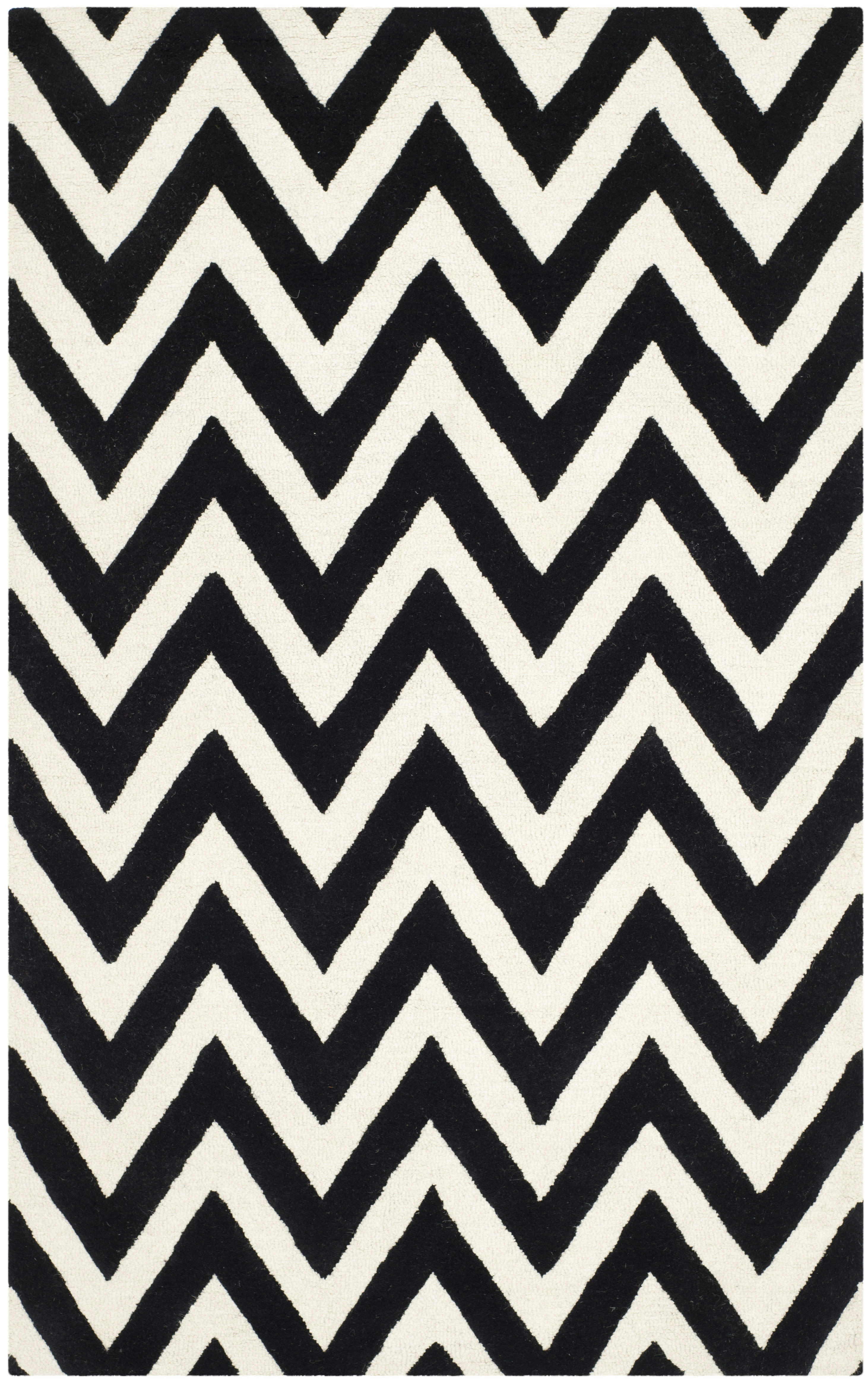 CAMBRIDGE - Tapis de salon interieur en noir & ivoire, 122 x 183 cm